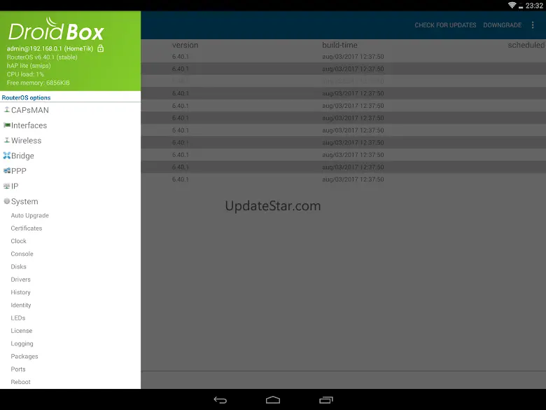 DroidBox Mikrotik config tool 1.1.164
