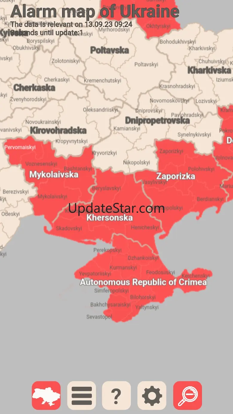 Map of air alarms of Ukraine 1.1.40