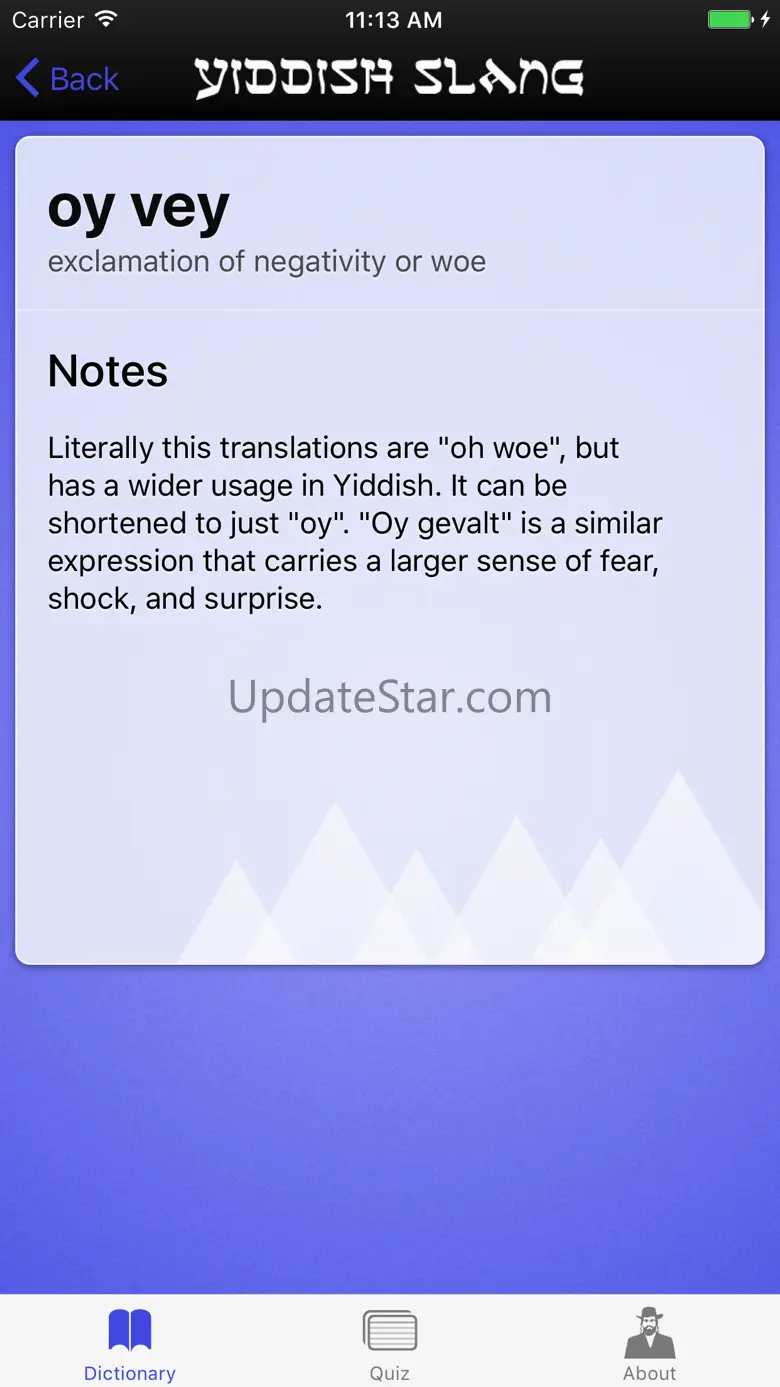 Yiddish Slang Dictionary and Quiz 4.0.0
