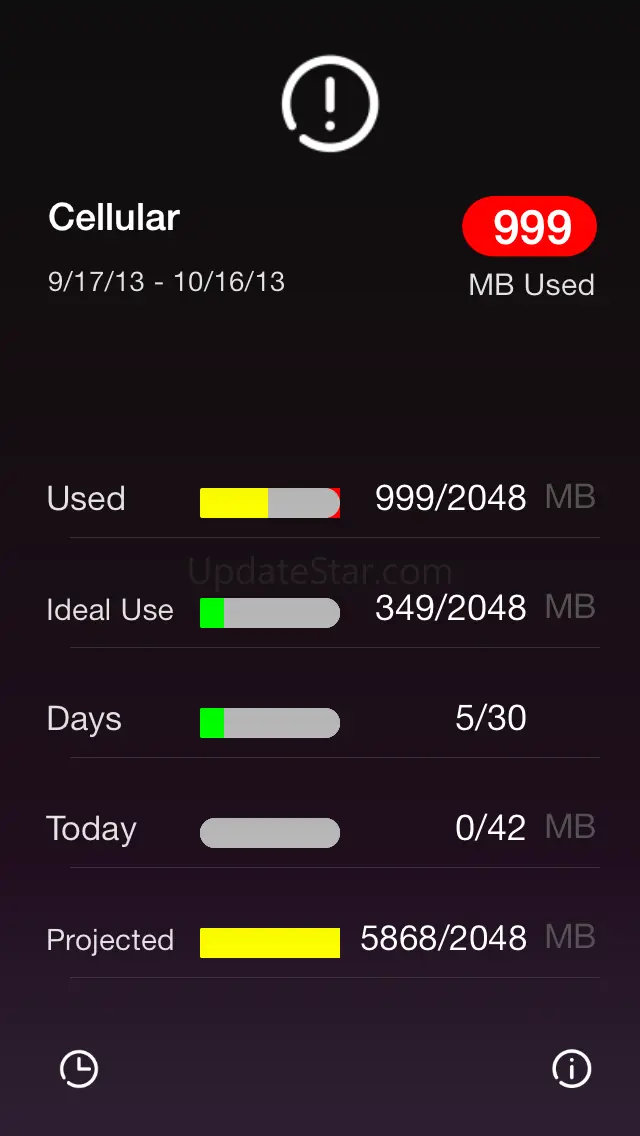 Megabytes - Cellular (3G/4G/LTE/GPRS/EDGE) data usage on your Home Screen / Lock screen / Notification Center & widget 3.3