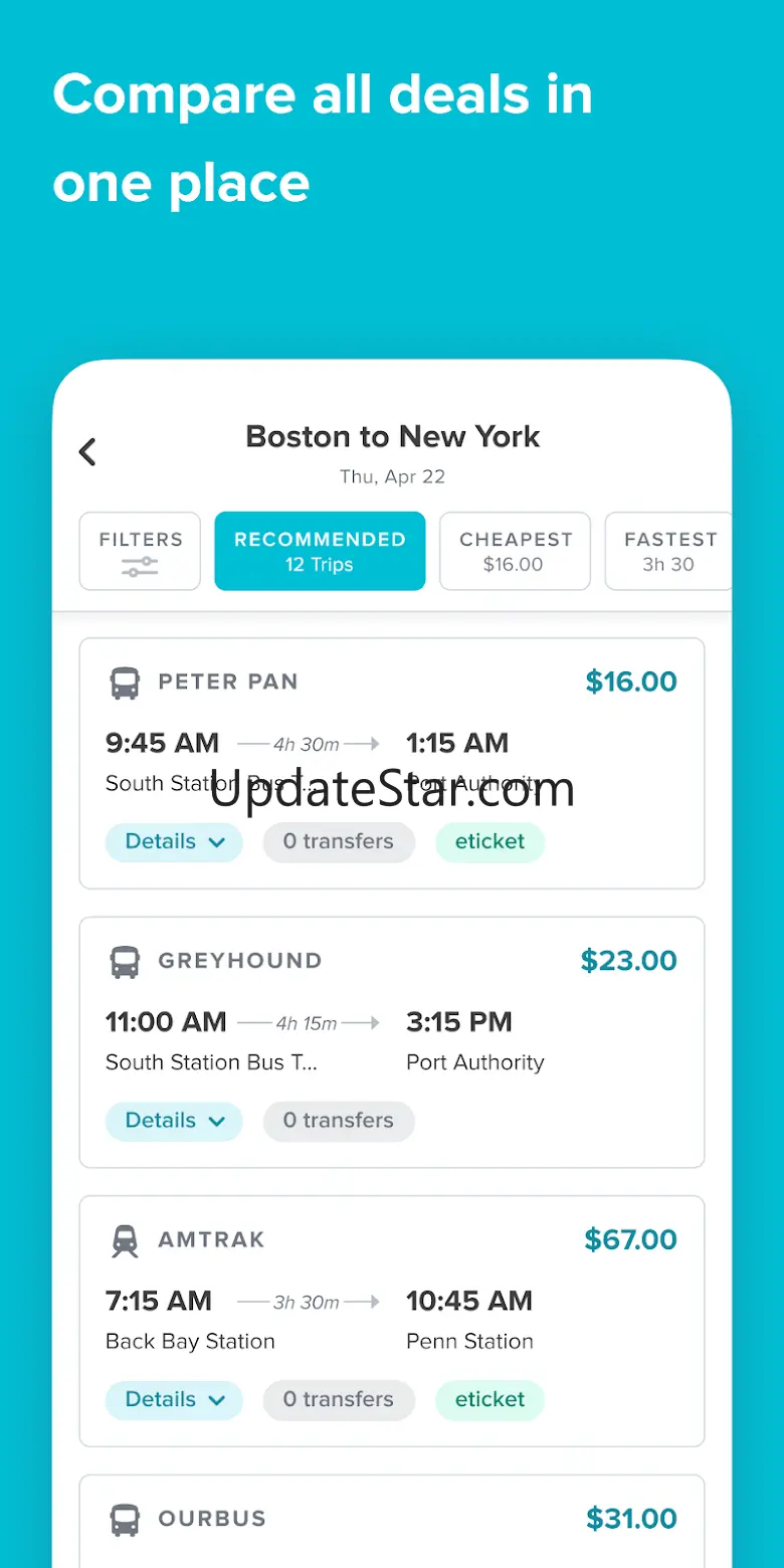 Wanderu: Bus & Train Tickets 4.10.0