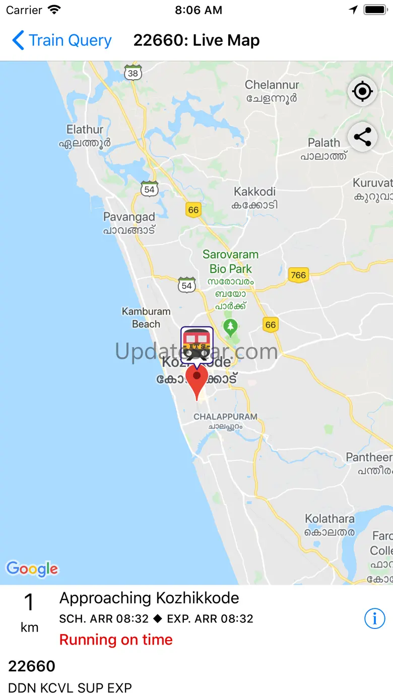 Indian Train Status - minits 12.345