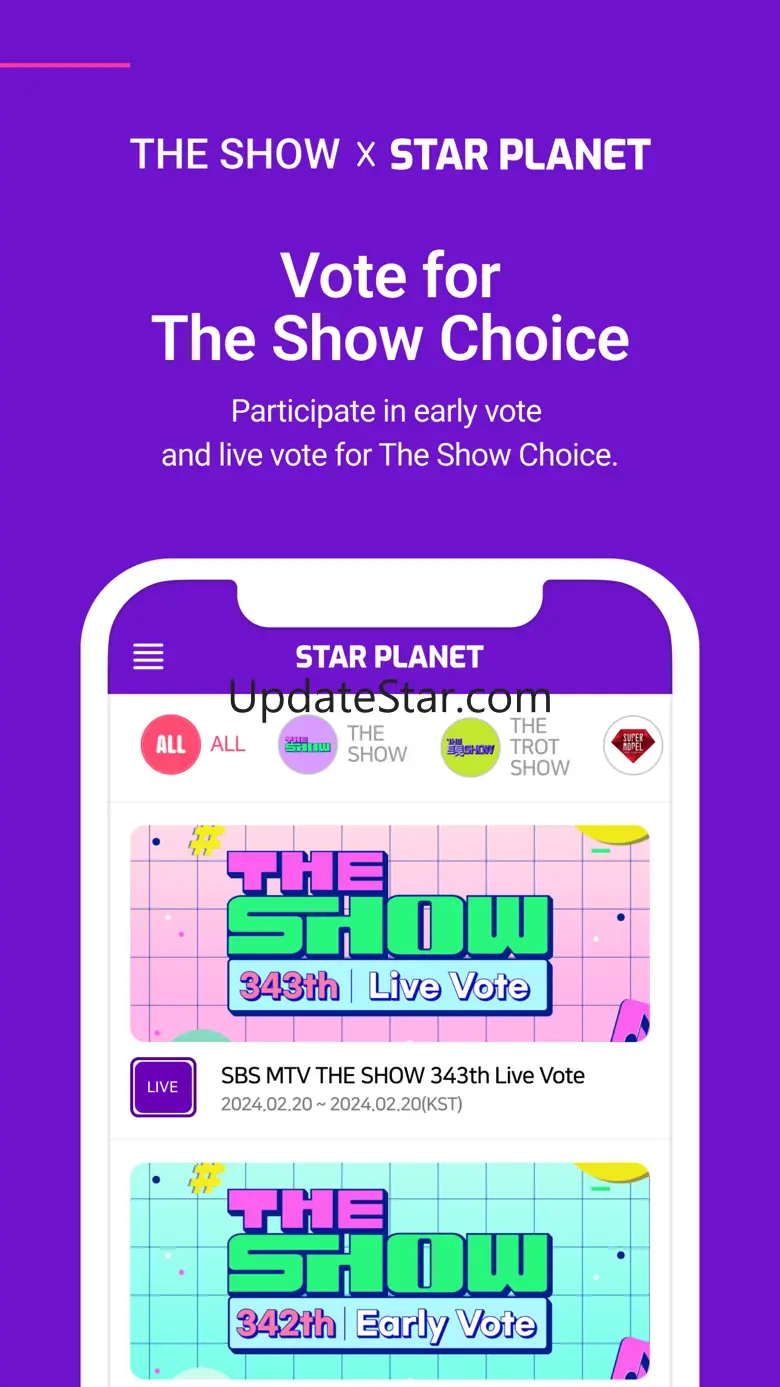 스타 플래닛: SBS M 더 쇼, 더 트롯쇼 투표 3.3.3