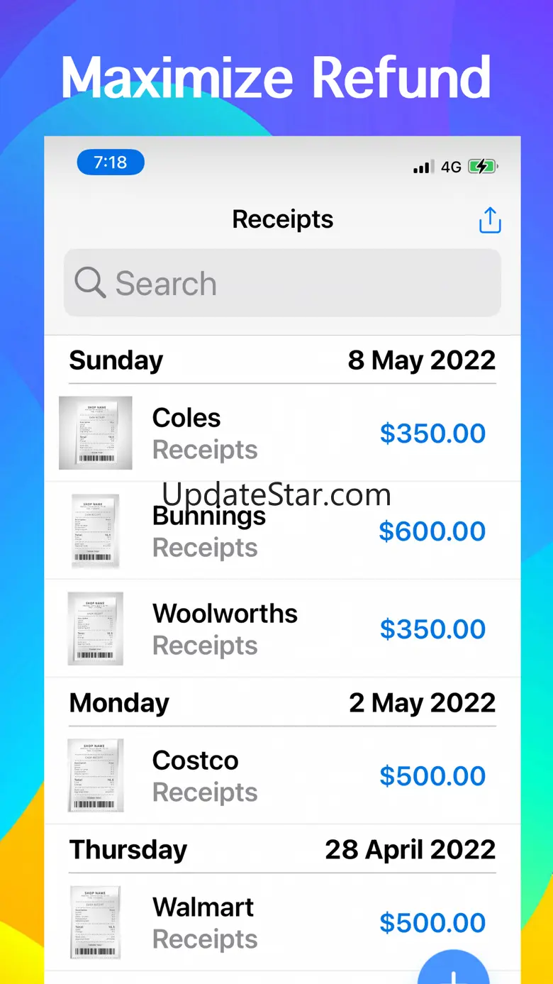 Receipts Tracker, Tax Return 12.8