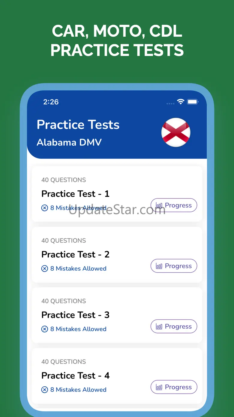 Alabama AL DMV Permit Test 3.2