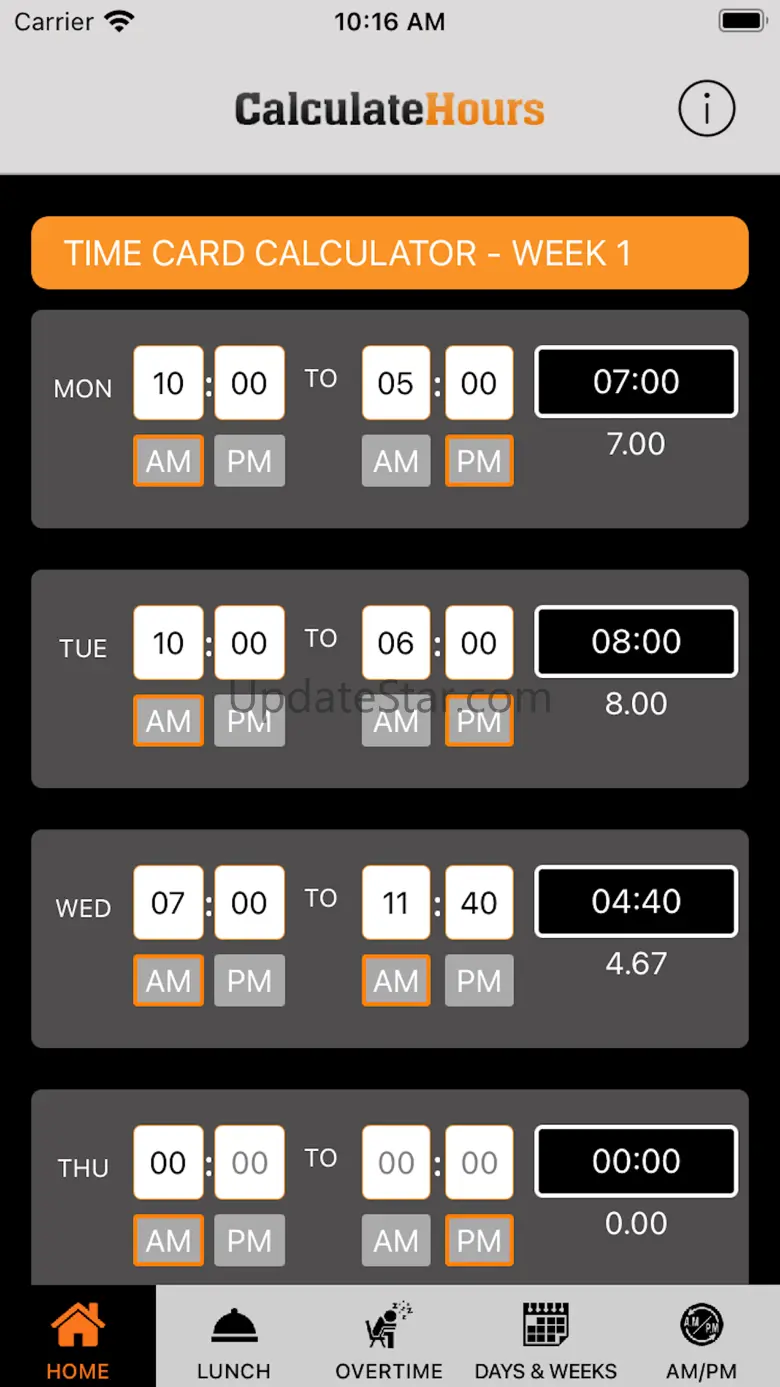 Time Card Calculator-Timeclock 3.3