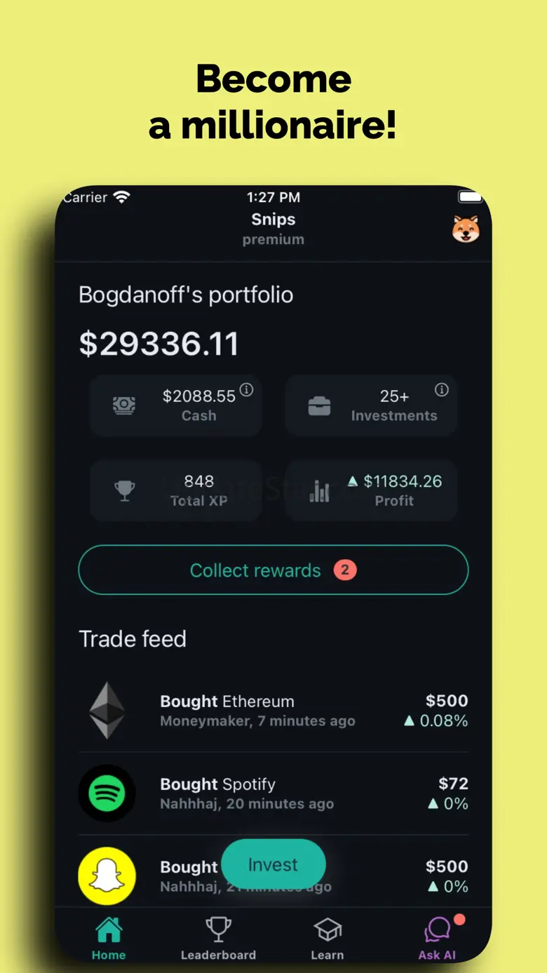 Stock Market Game: Snips 1.22.2