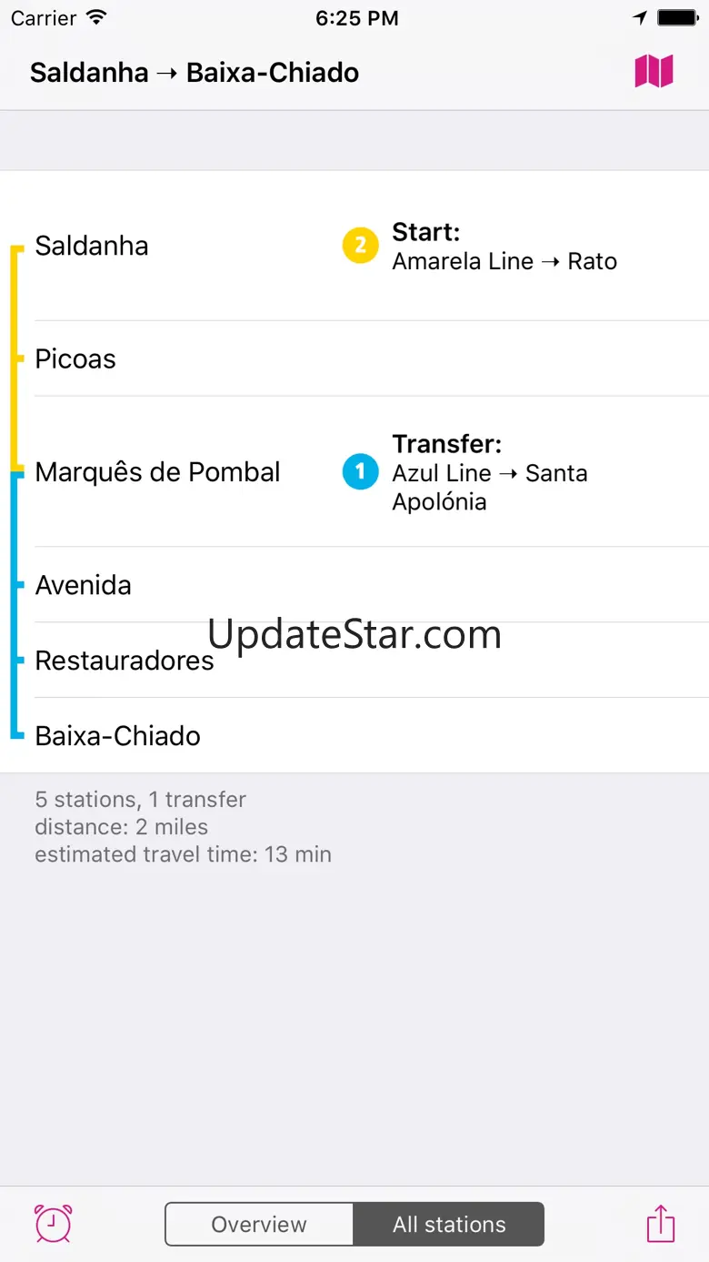 Lisbon Rail Map Lite 5.5