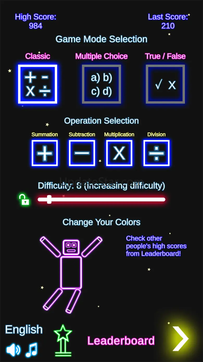 Laser Math Game: 4 Operations 2.071