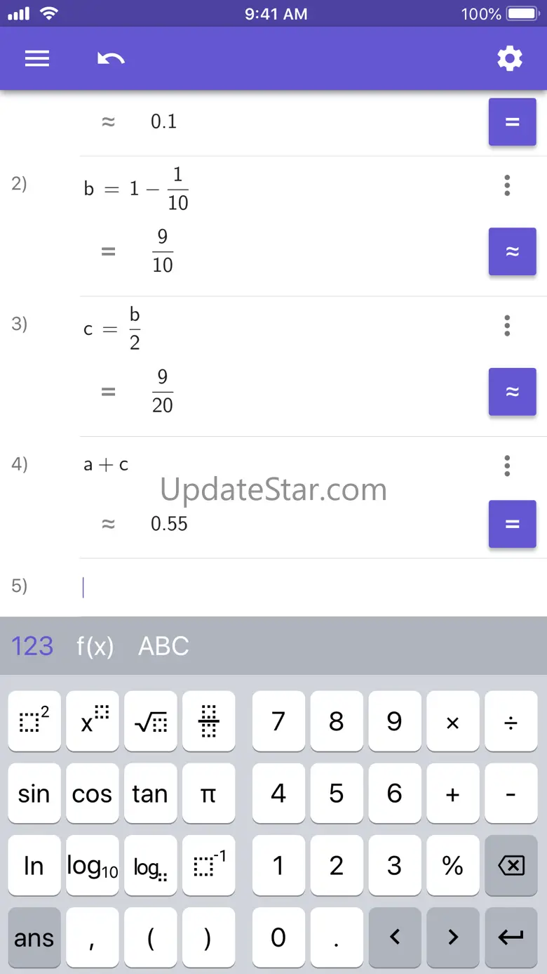 GeoGebra Scientific Calculator 5.2.819.0