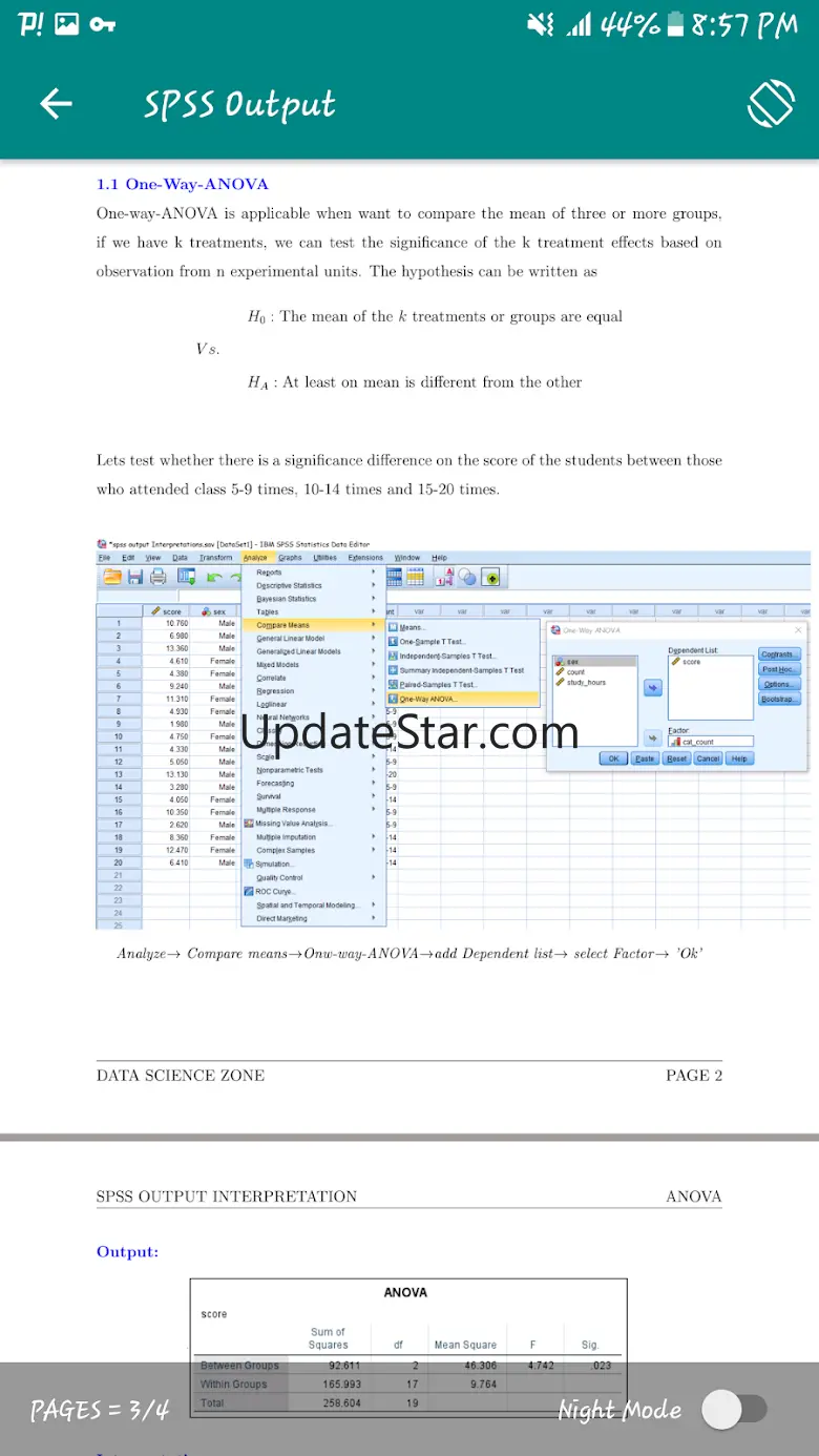 SPSS Output Interpretations 4.3.1