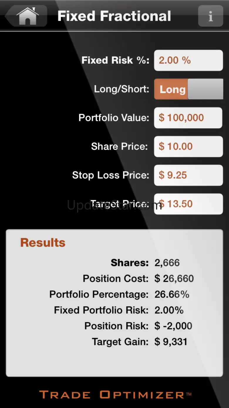 Trade Optimizer: Stock Position Sizing Calc Calculator 2.3.9