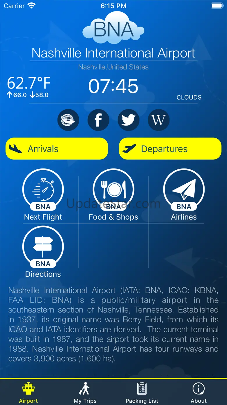 Nashville Airport Info + Radar 11.0