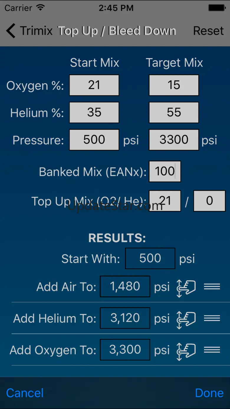 Dive Calculator 1.2