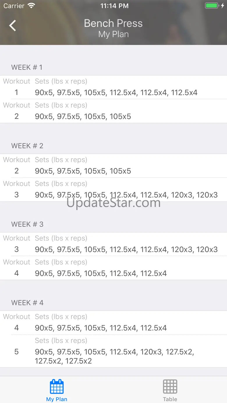 Bench Press 16 weeks 2.9