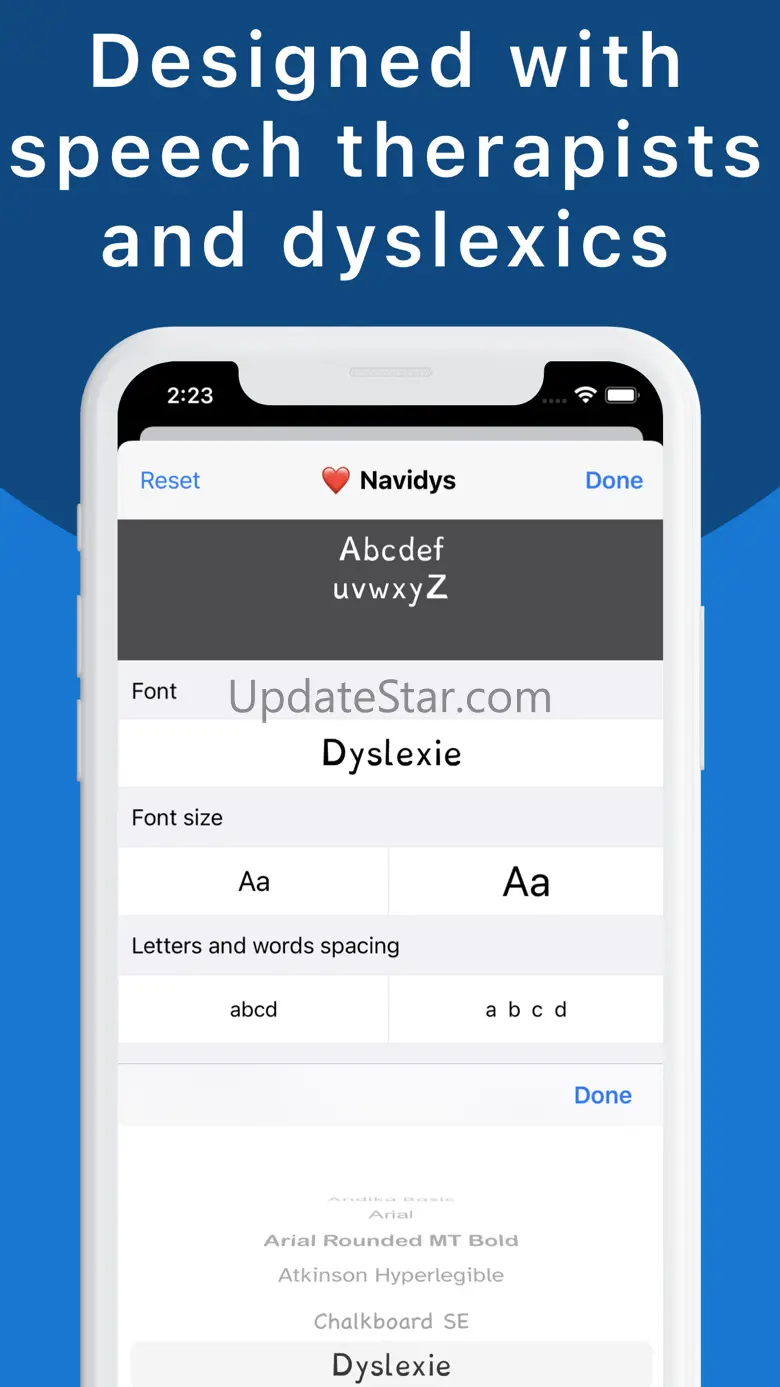 Navidys dyslexia reading font 2.6.2