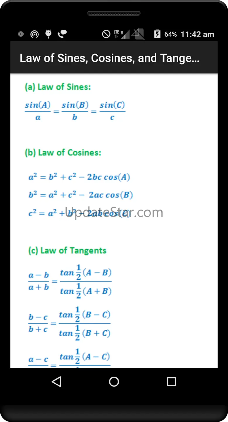 Trigonometry Quick Reference 1.8