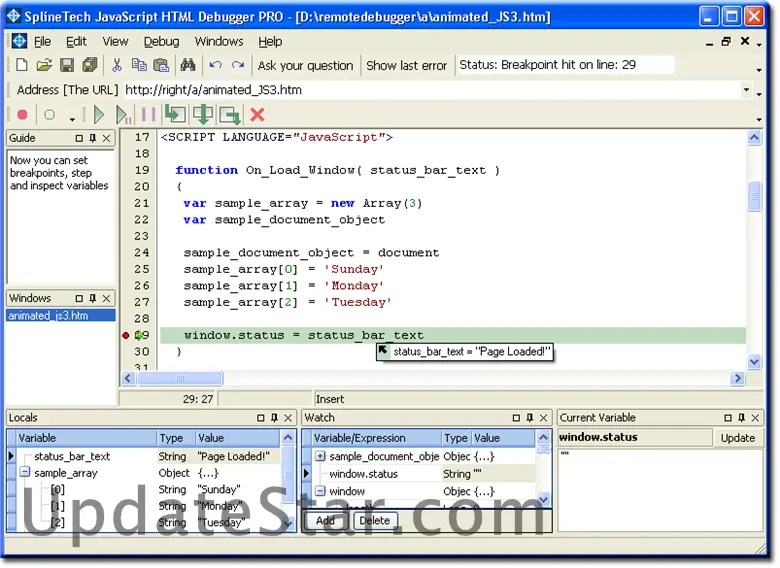 SplineTech JavaScript Debugger 8.92