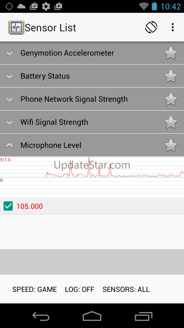 Sensor List 4.0.1