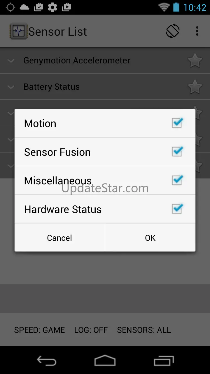 Sensor List 4.0.1