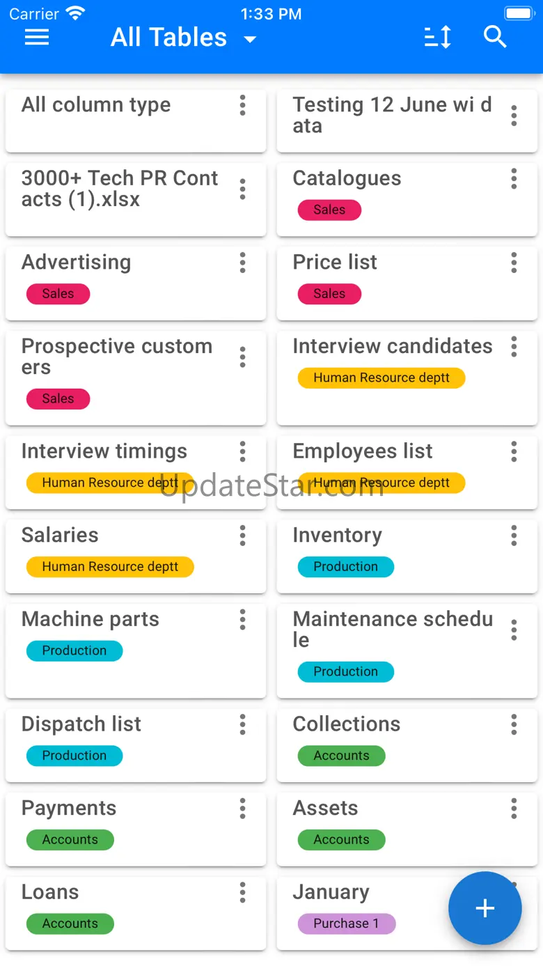 Table Notes - Mobile Excel 110000