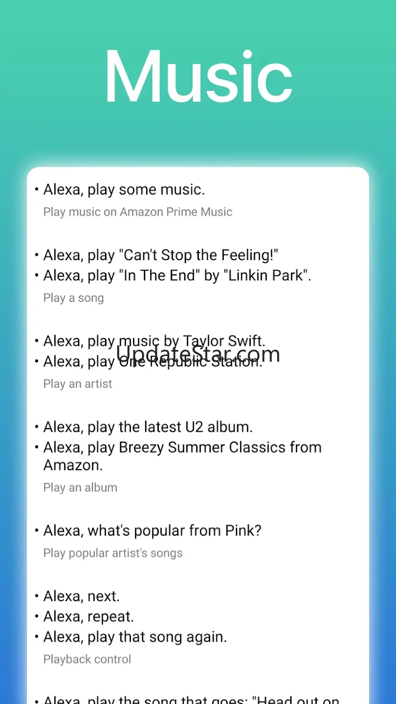 Commands for Alexa 1.24