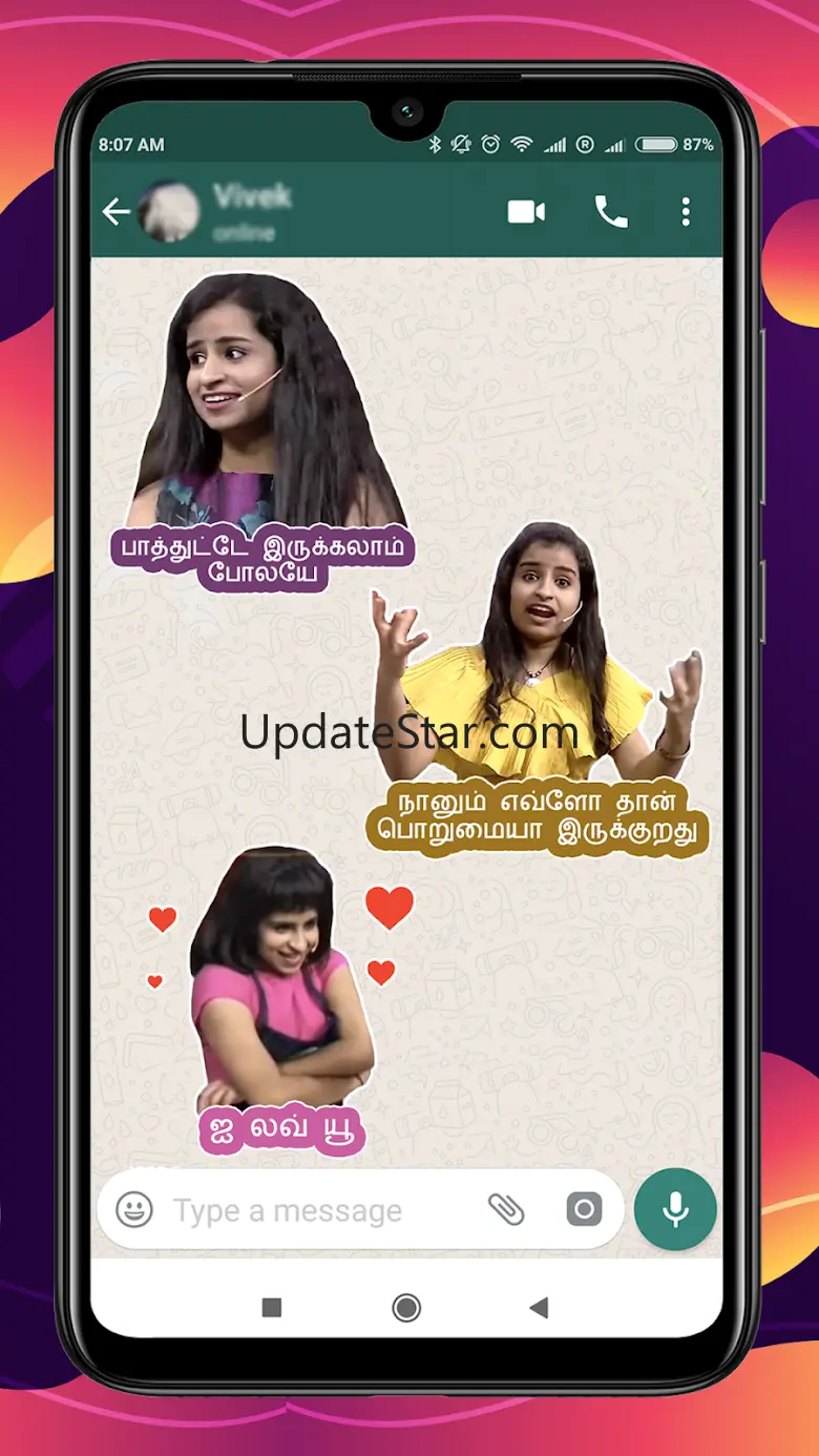 Sivaangi tamil WAStickerapps 1.5