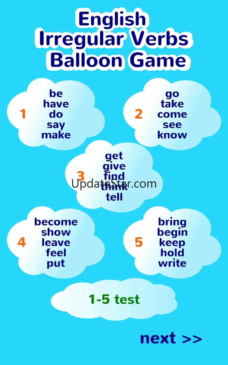 English Irregular Verbs Game 2.1