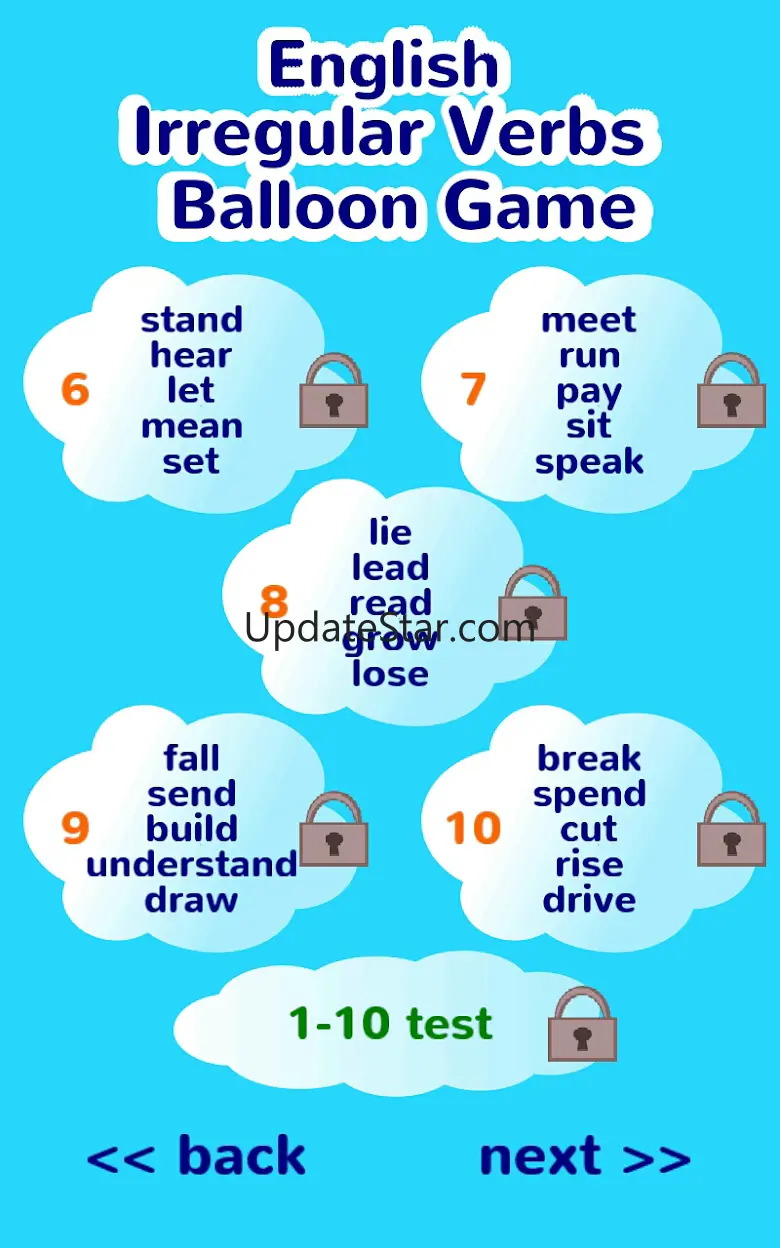 English Irregular Verbs Game 2.1