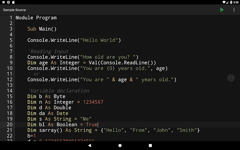 VB.NET Programming Compiler 2.6.1