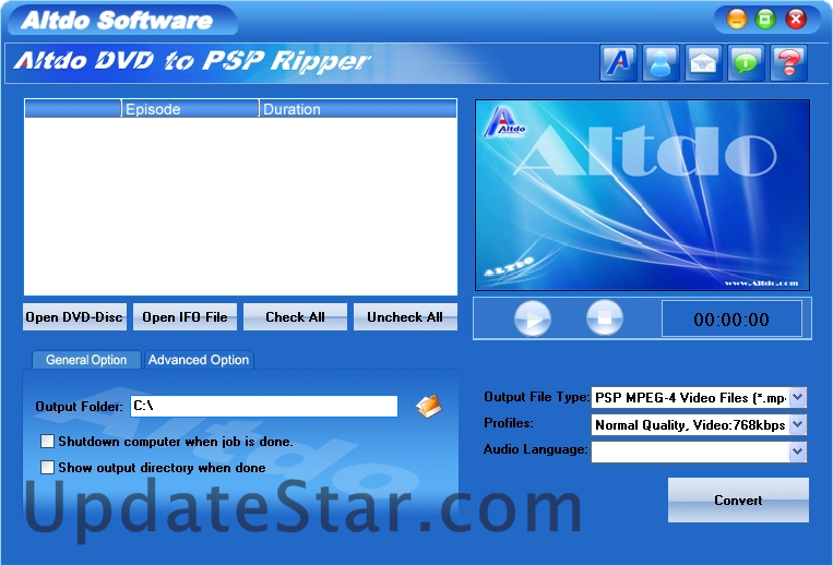 Altdo DVD to PSP Ripper 7.6.31.1521