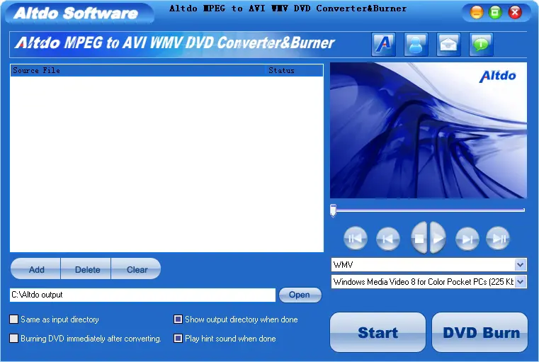 Altdo AVI to WMV DVD Converter&Burner 5.9