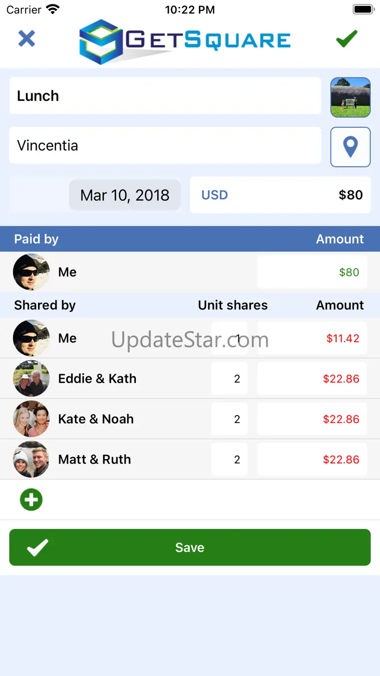 Get Square.  Shared expenses. 2.1.1