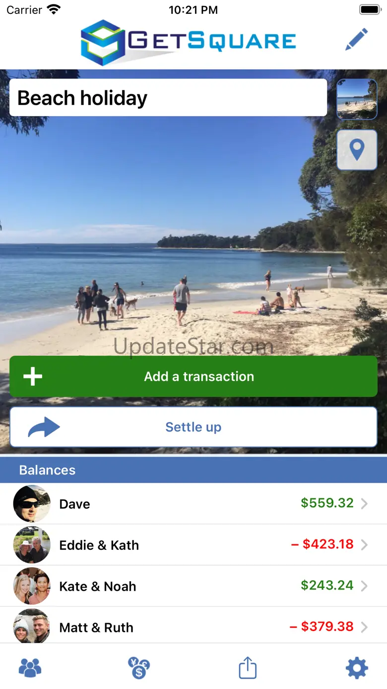 Get Square.  Shared expenses. 2.1.1