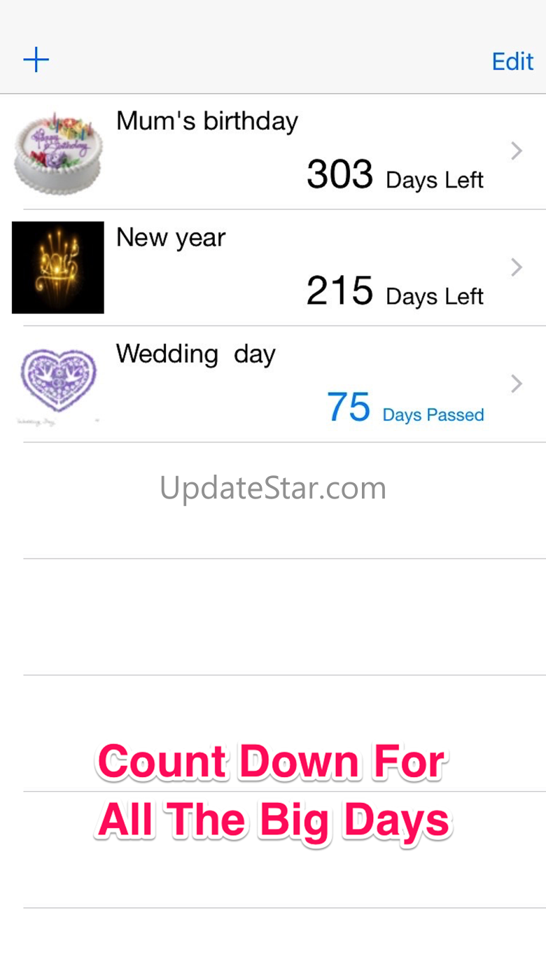 Days Until Date Alarm - New Years, Wedding, Birthday Countdown 1.0