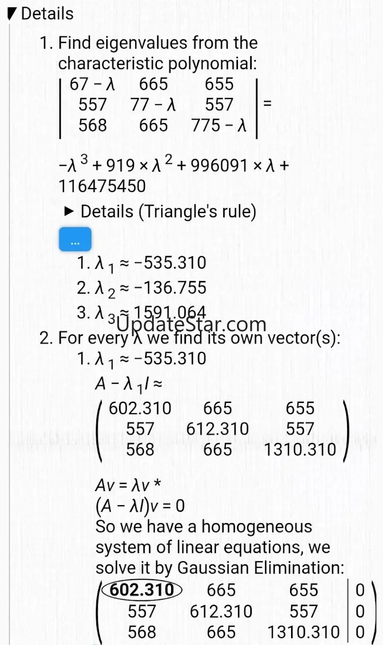 Matrix Calculator | solution 2.3.1