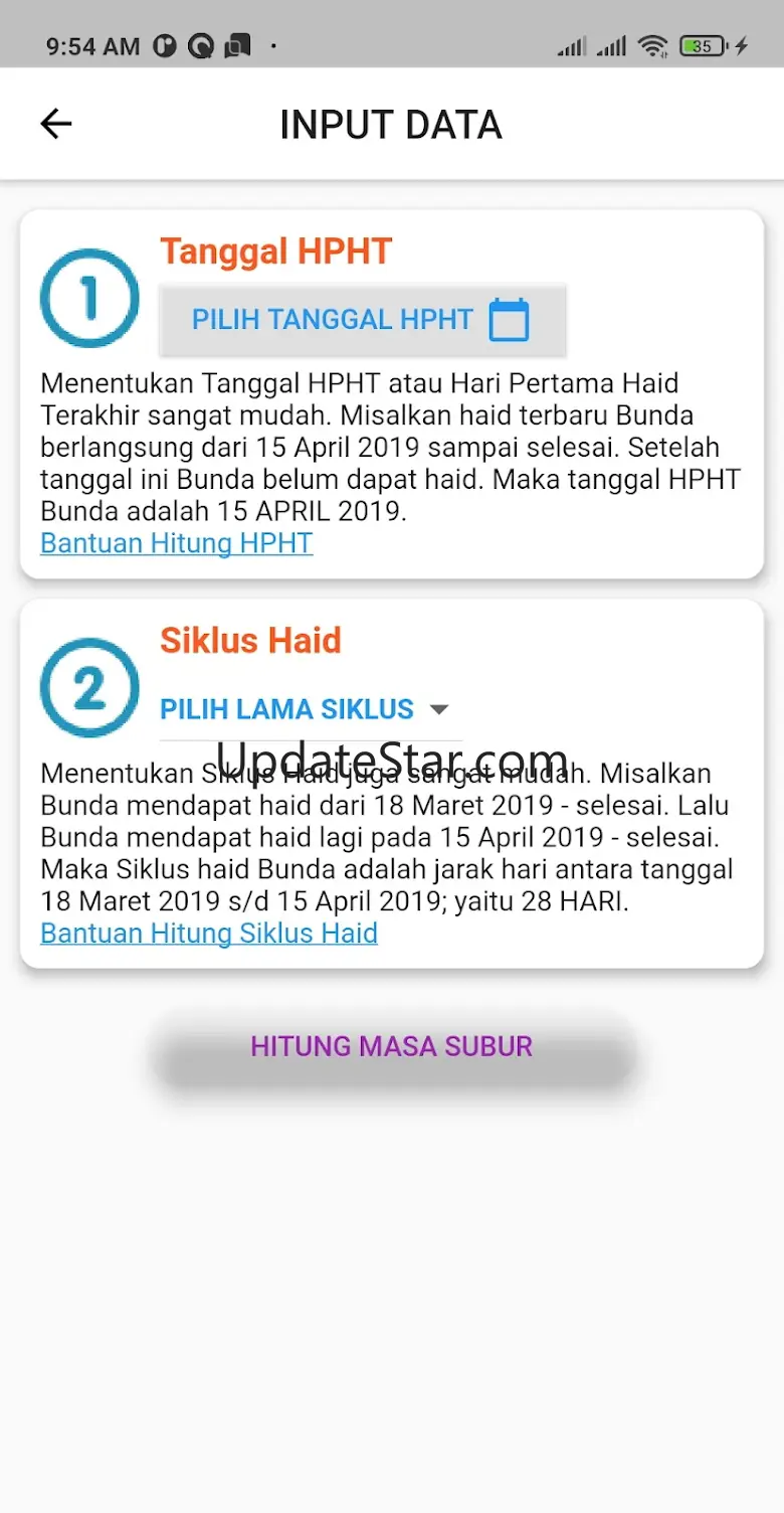 Kalkulator Masa Subur 1.3.9