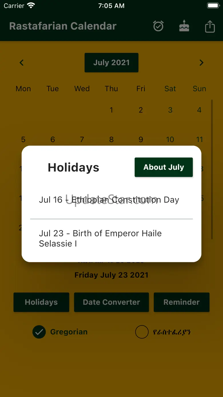 Rastafarian Calendar 6.6.63