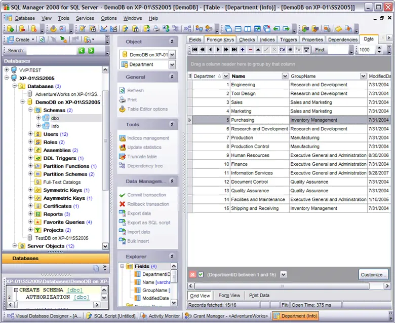 EMS SQL Manager 2005 for SQL Server 3.9