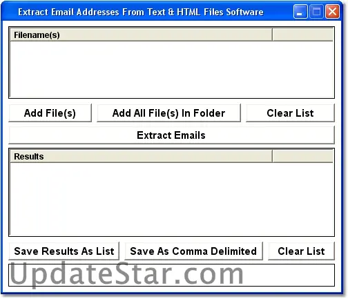 Extract Email Addresses From Text & HTML Files Software 7.0
