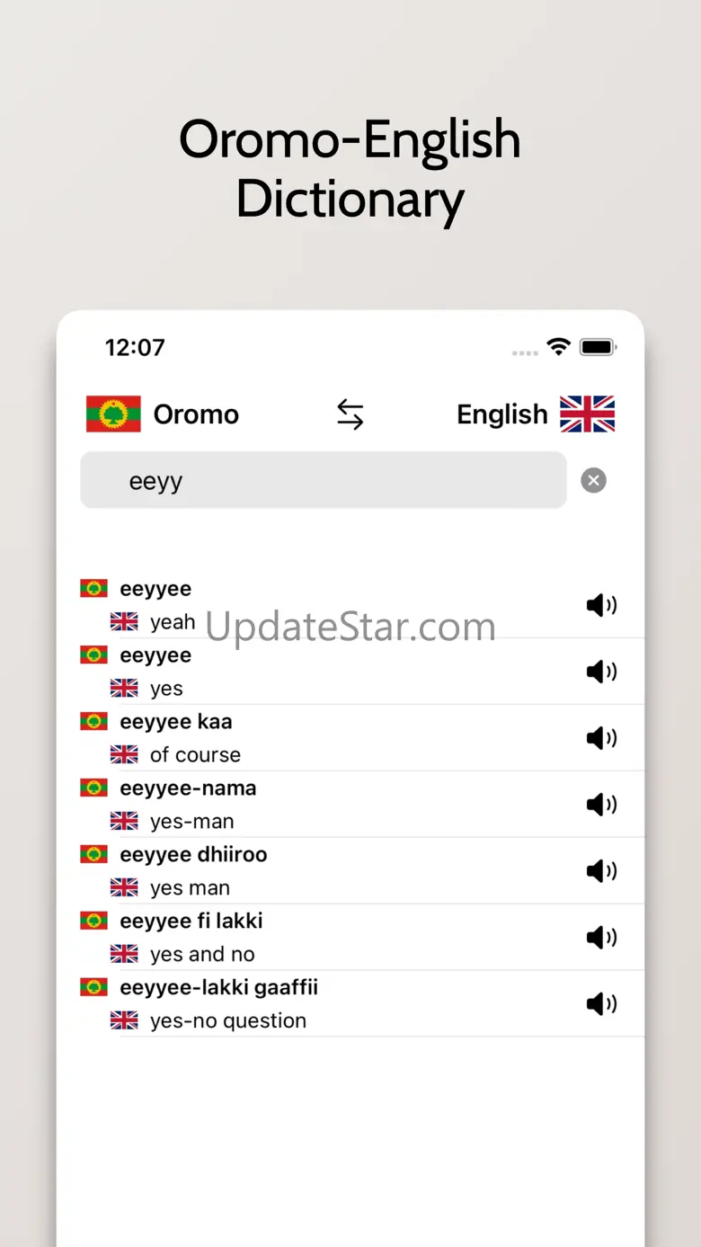 Oromo-English Dictionary 1.1