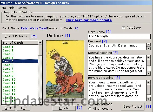 MB Free Tarot Reader And Tutor Software 1.85