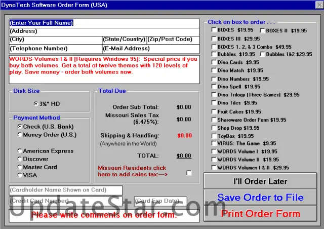 Order Form Source Code 5.2