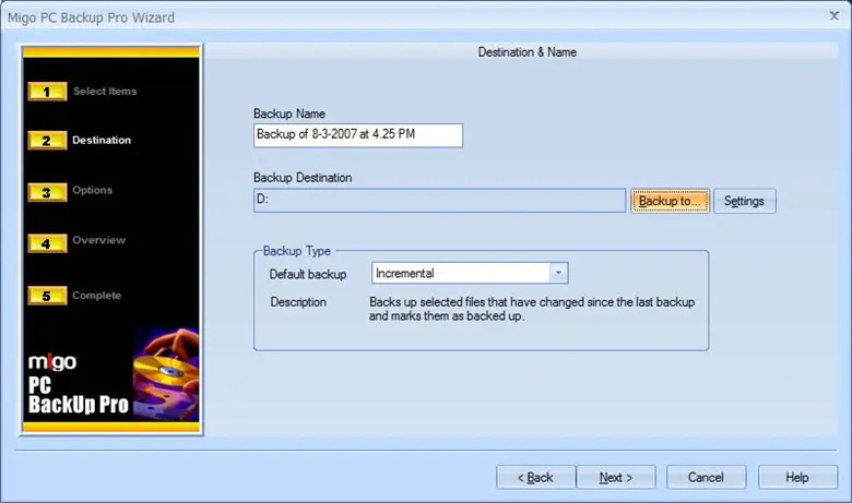 pc backup 8.0