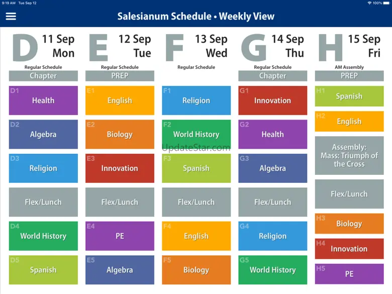 Salesianum Schedule: Student 1.7.1
