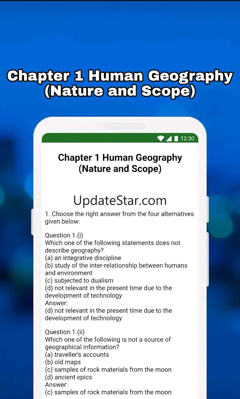 Class 12 Geography Notes & MCQ 12