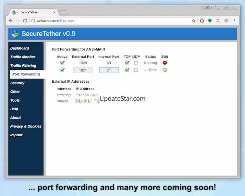 SecureTether WiFi 0.9.7