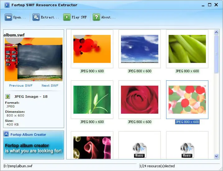Fortop SWF Resources Extractor 2.5