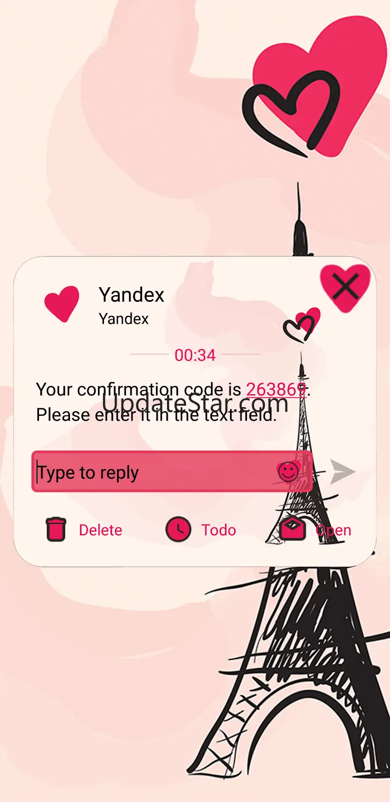 SMS Theme Love Paris - pink 400
