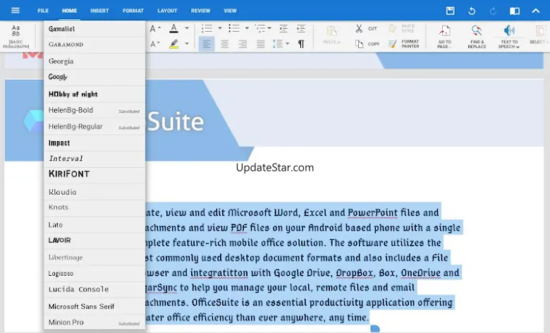 OfficeSuite Font Pack 1.1.9